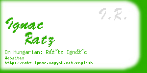 ignac ratz business card